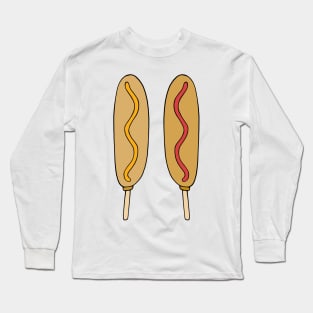 Mustard and Ketchup Corndog Fair Food Long Sleeve T-Shirt